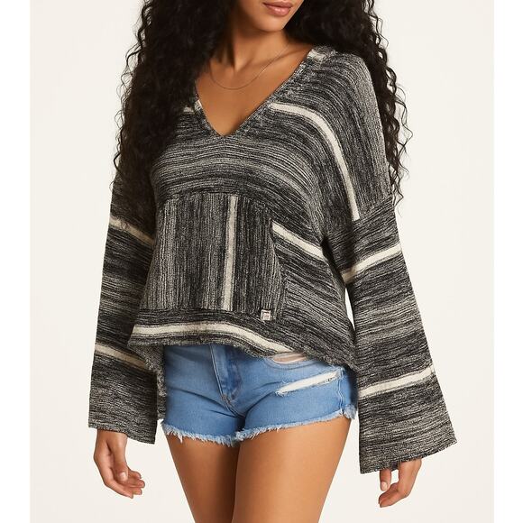 BILLABONG Baja Beach Sweater Flare Sleeve Hoodie Size Large L VACATION COZY - Picture 1 of 4